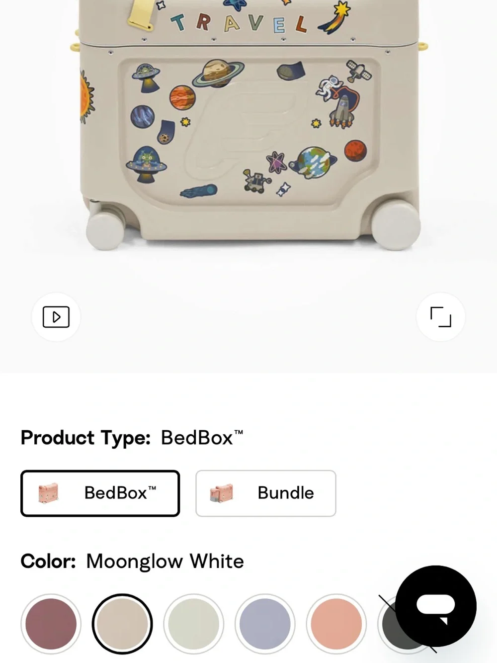 Stokke Jetkids bed box Ride-On Luggage for Kids — Sand with Yellow Handle